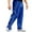 Blue, variant on Taqqpue Men's Casual Cotton Pants Solid Color Elastic Waist Drawstring Tear Away Pants High Split Snap Button Long Trousers with Pockets for Basketball