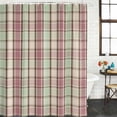 thumbnail image 2 of Buffalo Plaid Shower Curtain, Waterproof Shower Curtains for Bathroom, Farmhouse Red Green Beige Check Gingham Washable Fabric Bathtub Curtain Set Bath Decor with 12 Hooks Extra Long 72"x96", 2 of 8