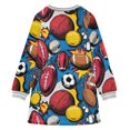 thumbnail image 6 of Girls' long-sleeved dress American Football Girls' A-line dress with ribbed cuffs Soft and comfortable, 6 of 6
