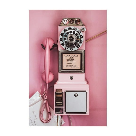 Pink Pay Phone Print Wall Art, Modern Wall Decor For Living Room Bedroom, 8x12 UNFRAMED