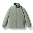 thumbnail image 3 of ZCFZJW Men's Double-Sided Fleece Jacket Autumn Winter Plush Thick Warm Working Travel Jacket Full Zip Stand Collar Windproof Coat with Pockets Silver XXXXL, 3 of 4