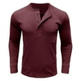 thumbnail image 1 of Chemise à Manches 3/4 pour Hommes, Veste Chemise pour Hommes, Chandail à Col Rond pour Hommes, Chemise de Base Décontractée à Manches Longues avec Boutons, 1 of 5