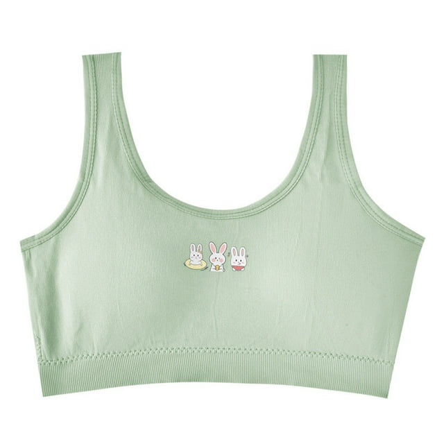TZEWGL Summer Sports Bra For Middle School Student Racerback Straps Soft Elastic Waistband Spandex For Teen size 12-16T