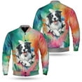 thumbnail image 3 of Funny Watercolor Adorable Border Collie Peeking Through Torn Paper Effect All Over Print 3D Baseball Jacket Borders Dog Lovers Gifts Idea Bomber Jacket Softball - 00026, 3 of 6
