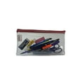 thumbnail image 3 of K-Cliffs Clear Pencil Pouch Transparent Student School Supply Bag PVC Cosmetic Bags See Through Vinyl Shaving Toiletry Makeup Holder Red Trim, 3 of 6
