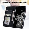 thumbnail image 3 of Cute Cartoon Wallet Phone Case for Samsung Galaxy S20 Ultra, with Card Holder Soft PU Leather Kickstand Cover for Men and Women Magnetic Shockproof Protective with Lanyard, Black, 3 of 9