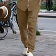thumbnail image 2 of zfhfof Mens Cotton Linen Drawstring Pants Elastic Waist Lightweight Trousers Casual Yoga Summer Beach Pant with Pockets, 2 of 6