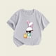 thumbnail image 5 of Gibobby Blusas Niñas Verano Nueva ropa para niños Estilo de Europa y Unidos Top de manga corta para niñas Camiseta con cuello redondo estampado de conejito de Pascua para niños （Gris， 3-4 Años), 5 of 5