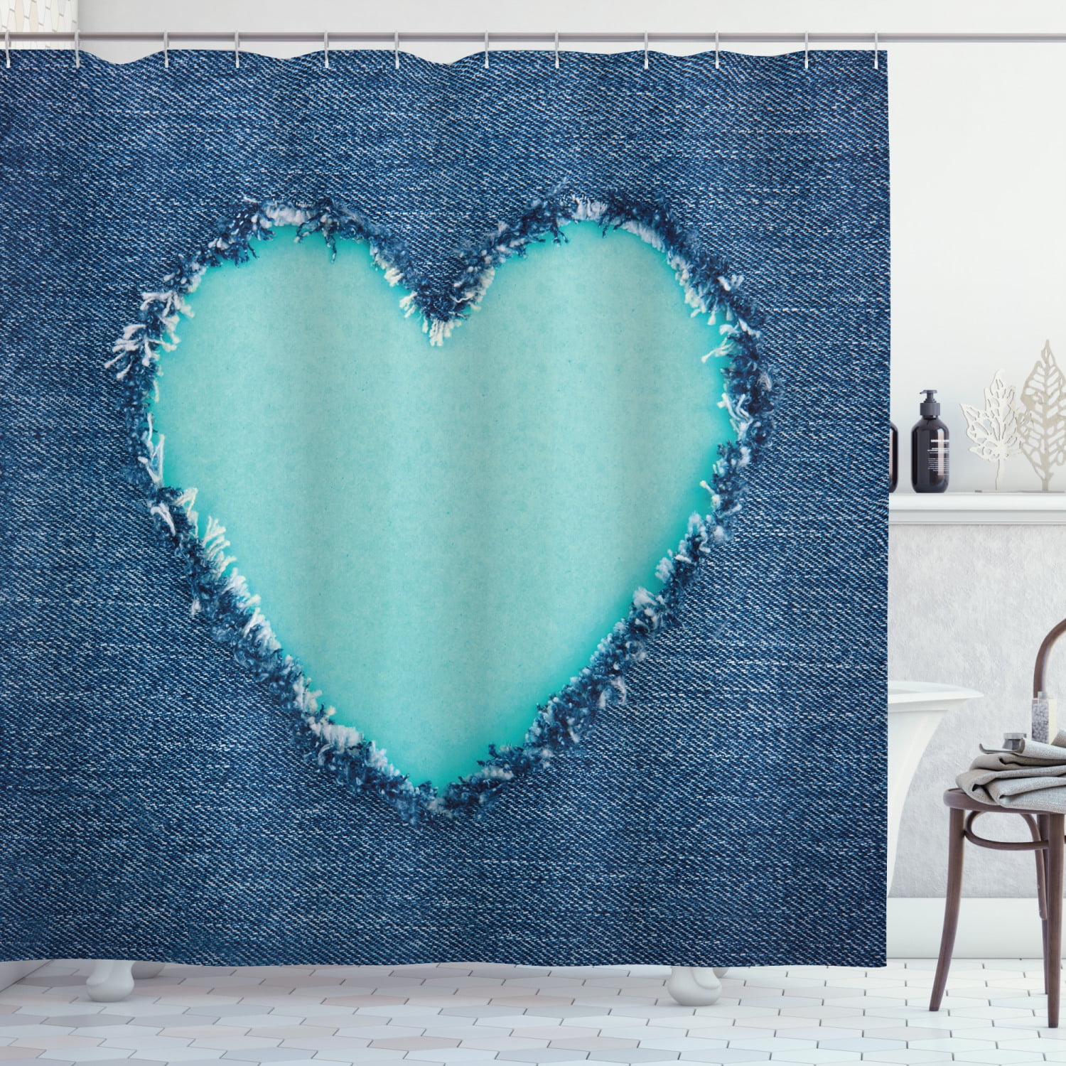 Bokeh Romantic Love Happy Valentine 72" Waterproof Fabric Shower Curtain Liner 