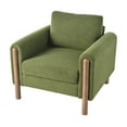 thumbnail image 5 of Oversized Accent Chair, Upholstered Living Room Chairs Single Sofa Chair with Walnut Legs, Curved handrail, Green, 5 of 19