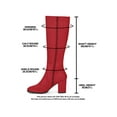 thumbnail image 6 of BLISSFUL STEP Women's Knee High Boots Side Zipper Faux Suede Block Chunky Heels Red 9, 6 of 8