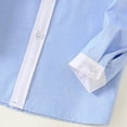 thumbnail image 6 of Babcutegg Boys School Uniform Soild Color with Badge Casual Fashion Lapel Regular Fit Boys School Wear Shirts Blue Size 4-5, 6 of 8