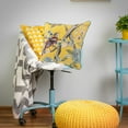 thumbnail image 5 of Ox Bay Dayana Yellow Bird Embroidered Cotton Adult Decorative Throw Pillow Cover, 5 of 11