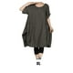 thumbnail image 2 of Vestido Casual Qarigey Verde oscuro Manga corta Irregular, 2 of 5