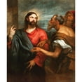 thumbnail image 2 of Anthony van Dyck 12x14 Black Ornate Wood Framed Double Matted Museum Art Print Titled: Christ of the Coin (circa 1625), 2 of 5