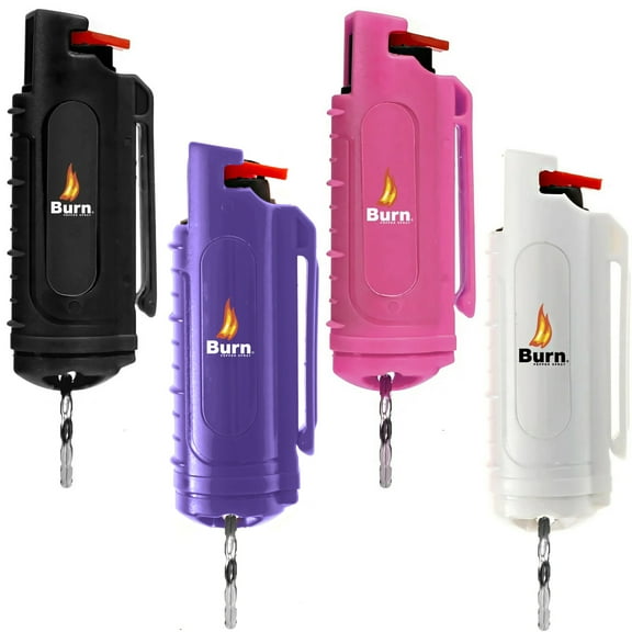 BURN Pepper Spray - 1/2oz Max Strength Multicolor 4 Pack