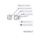 thumbnail image 3 of Vir Jewels 1/3 CTTW Diamond Stud Earrings 14K White Gold Round Prong Set Basket Screw Backs, 3 of 6