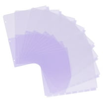8 Pcs 3 Ring Binder Pocket Dividers Binder Folders with Pockets Divided Storage Bag Office 29.20X24.80X0.10CM Purple