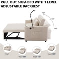 thumbnail image 6 of EUROCO 1100LBS Queen Pull Out Sofa Bed, 55.9" Convertible Sleeper Loveseat with 3 USB Ports, 2 Side Pockets,2 Cup Holders and 360°Swivel Phone Holder,Modern Loveseat Sofa for Living Room, 6 of 8