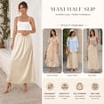 thumbnail image 6 of Women's Soft Satin Half Slip - Lace Long Underskirt for Under Dresses, Comfortable and Elegant, 6 of 8
