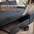 thumbnail image 6 of Pingliang Home Pull Out Sleeper Sectional Sofa Bed with Storage Chaise, Convertible L Shaped Couch with Side Pockets,Modern Linen Reversible Sofa Couch for Living Room Apartment Office Studio, 6 of 8