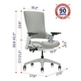 thumbnail image 5 of CLATINA Ergonomic High Swivel Executive Chair with Adjustable Height 3D Arm Rest Lumbar Support and Upholstered Back for Home Office BIFMA Certified Gray New Version, 5 of 8