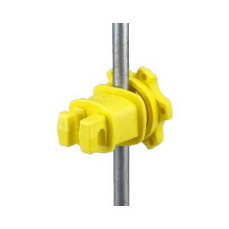 Dare Products WESTERN-RP-25 Electric Fence Insulator, Western, Round & Fiberglass T-Post, Screw-Tight, Yellow,