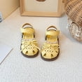 thumbnail image 6 of SGFCWSX Girls Summer Sandals Closed Toe Bow Lace Hollow Out Ankle Strap Soft Sole Casual Beach Outdoor Shoes for Daily Use Yellow Size 8 Toddler, 6 of 6