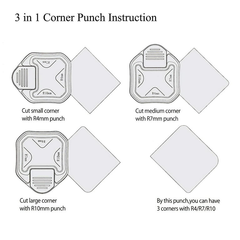 Round Corner Punch, 3 in 1 Craft Paper Corner Cutter for Paper