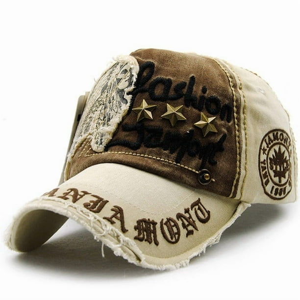 Fashionable Hats With Letter Patchwork Buckle Casual Baseball Cap Distressed Outdoor Flannel Baseball Cap For Men And Women