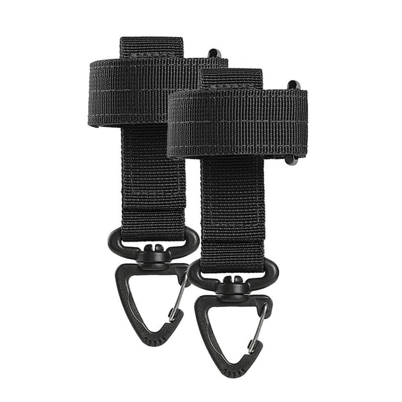 2x Heavy Duty Strap Holder, Hiking Camping s Storage Buckle, Climbing Ropes Safety Hanging Strap with Rotatable Clips