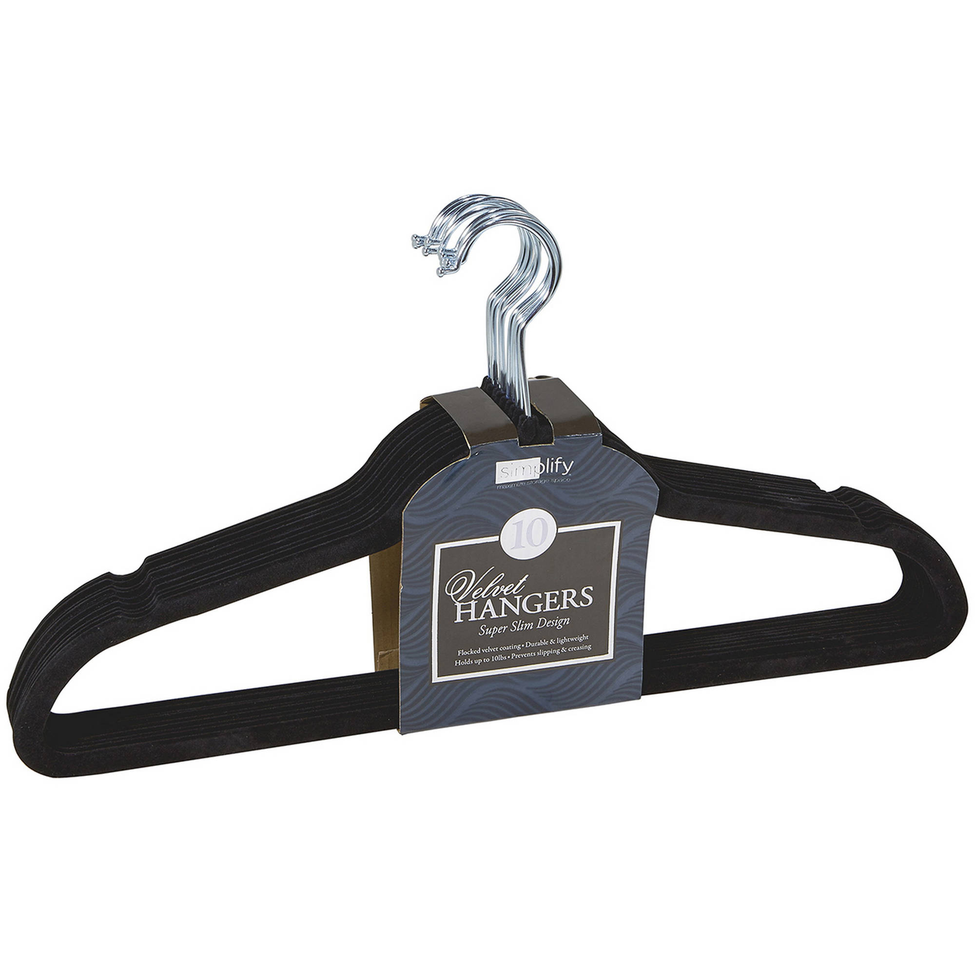 Simplify 10 Super Slim Velvet Huggable Hangers Dusty Blue