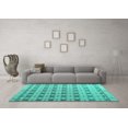 thumbnail image 3 of Ahgly Company Machine Washable Indoor Rectangle Abstract Turquoise Blue Modern Area Rugs, 8' x 12', 3 of 4