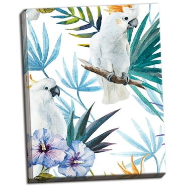 Gango Home Decor Vertical Cockatoo by Incado (Ready to Hang); One 12x16in Hand-Stretched Canvas