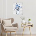 thumbnail image 3 of Blue Floral Wall Art for Living Room,Vintage Flower and Butterfly in Vase on Rustic Wood Canvas Wall Art Country Wildflower Framed Wall Art for Bedroom Bathroom Wall Decor,16L X 12W inches, 3 of 6