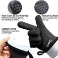 thumbnail image 3 of Guantes resistentes al calor Manoplas de silicona para horno Cocina Parrilla Protector de antebrazo Antideslizante Impermeable con capa interna de algodón para cocinar Hornear Barbacoa al aire libre JFHHH pequeña, 3 of 5
