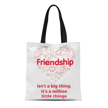 ASHLEIGH Canvas Tote Bag Designed Friendship Is Million Things Cute Friend Best Girlfriend Reusable Handbag Shoulder Grocery Shopping