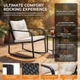 thumbnail image 3 of Vineego 3 Pieces Patio Conversation Sets Outdoor Rocking Chair PE Rattan Bistro Rocker with Coffee Table, White, 3 of 4