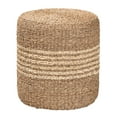 thumbnail image 2 of bali & pari Wickham Modern Bohemian Natural Brown Seagrass Ottoman Footstool, 2 of 7