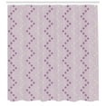 thumbnail image 3 of Ambesonne Mauve Shower Curtain, Zig Zag Stars Stripes, 69"Wx84"L, Yellow and Lilac, 3 of 3