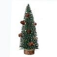 thumbnail image 2 of Djunllk Mini Christmas Trees Bottle Brush Trees with Wood Base, Christmas Village Trees for Tabletop Christmas Decor Holiday Winter Decorations Christmas Tree, 2 of 9