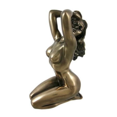 - Bronzed Finish Woman Statue Figure Art