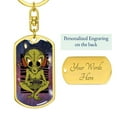 thumbnail image 3 of Alien Gamer Stainless Steel or 18k Gold Premium Swivel Dog Tag Keychain, 3 of 10