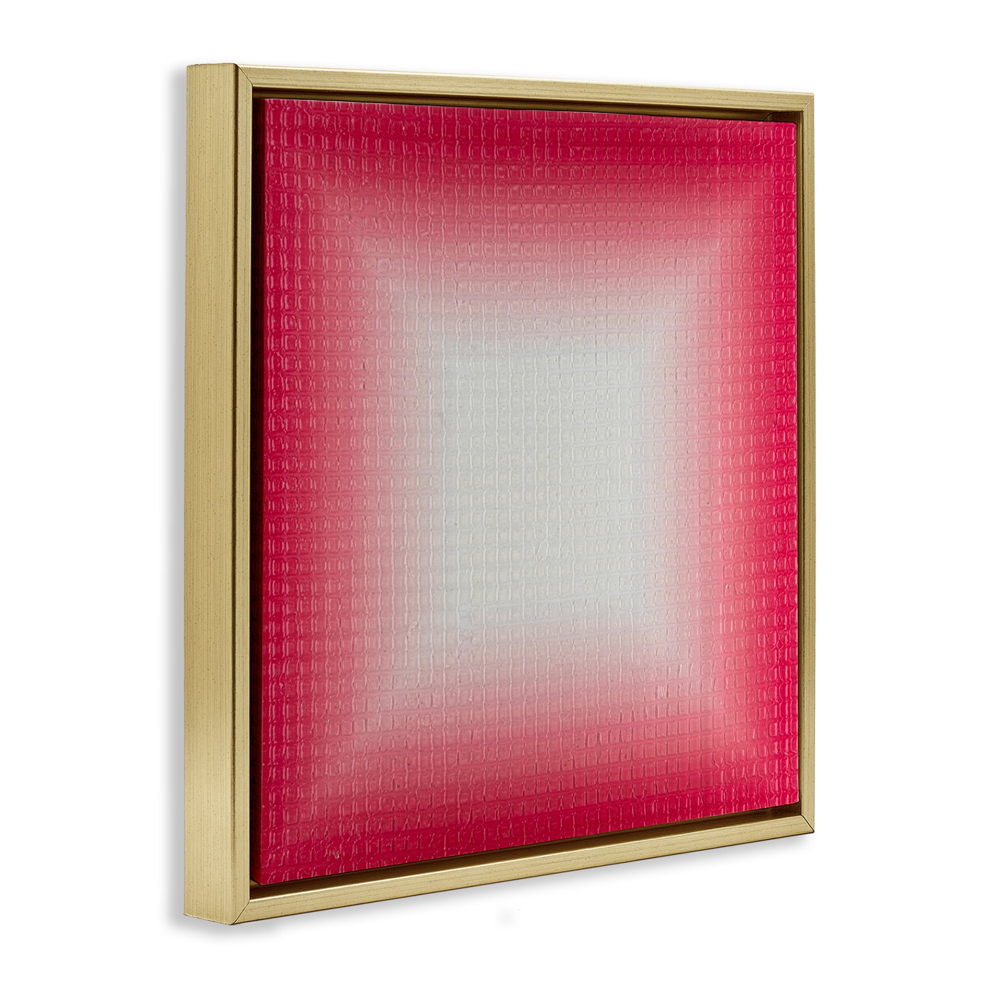 Stupell Industries Red Ombre Fade Abstract Painting Gold Floater Framed Canvas Art Print Wall Art, 25 x 25