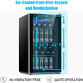 thumbnail image 5 of Wine Cooler Refrigerator Fridge 26 Bottles Freestanding Wine Chiller with Stainless Steel & Double-Layer Glass Door/Digital Memory Temperature Control,Black, 5 of 6
