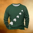 thumbnail image 1 of Ceisia men's Loose Fit Crew Neck Long Sleeve Waffle Knit Top for Holiday Casual Wear Green M Gifts, 1 of 3