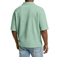 thumbnail image 5 of Hogleaql Quarter Zip Pullover Men Cozy Short Sleeve Collared Retro Pullover Dressy Classic Loose Pullover Tops Light Green M, 5 of 5