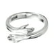 thumbnail image 4 of Anillo de abrazo de plata 925, anillo abierto versátil y ajustable con manos abrazadas para hija, madre, hermana, esposa, amiga, abuela, oro blanco, 4 of 10