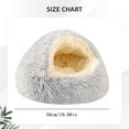 thumbnail image 5 of Cozy Cat Bed - Cozy Cocoon Pet Bed,Round Plush Fluffy Hooded Cave,Indoor/Outdoor,Waterproof & Washable,Calming Anti-Anxiety Design - 19.6 Inch,Grey, 5 of 9