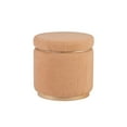 thumbnail image 3 of Linon Primrose Storage Ottoman Stool, Natural Finish with Tan Sherpa Fabric, 3 of 9